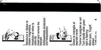 Hotel Keycard Jolly Hotels Milan Italy Back