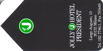 Hotel Keycard Jolly Hotels Milan Italy Front