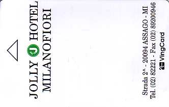 Hotel Keycard Jolly Hotels Milan Italy Front