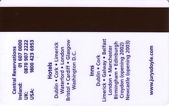 Hotel Keycard Jurys Doyle Generic Back