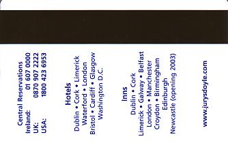 Hotel Keycard Jurys Doyle Generic Back