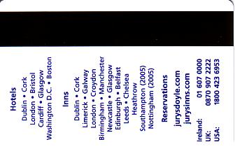 Hotel Keycard Jurys Doyle Generic Back