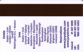 Hotel Keycard Jurys Doyle Generic Back