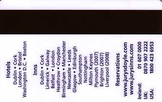 Hotel Keycard Jurys Doyle Generic Back