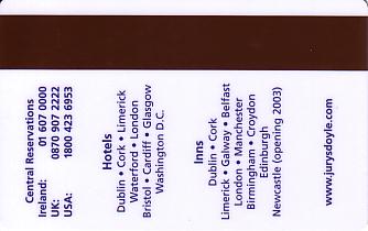 Hotel Keycard Jurys Doyle Generic Back