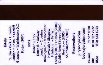 Hotel Keycard Jurys Doyle Generic Back