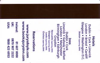 Hotel Keycard Jurys Doyle Generic Back