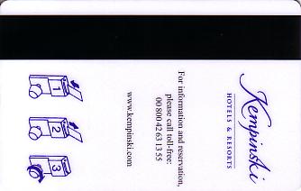 Hotel Keycard Kempinski Generic Back