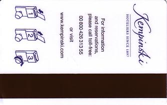 Hotel Keycard Kempinski Generic Back
