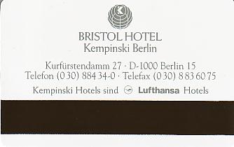 Hotel Keycard Kempinski Berlin Germany Back