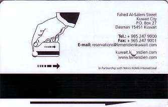 Hotel Keycard Le Meridien  Kuwait Back