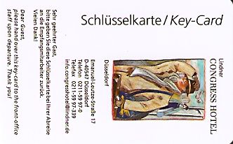 Hotel Keycard Lindner Duesseldorf Germany Front