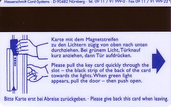 Hotel Keycard Lindner Rees Germany Back