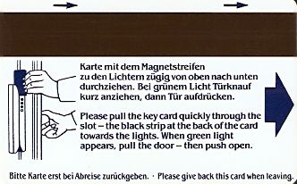 Hotel Keycard Maritim Cottbus Germany Back