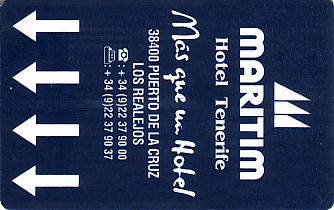 Hotel Keycard Maritim Tenerife Spain Front