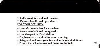 Hotel Keycard Marriott Generic Back