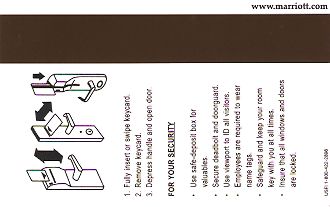 Hotel Keycard Marriott Generic Back