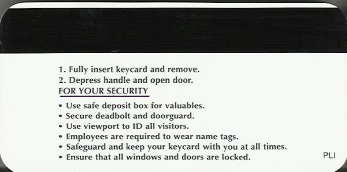 Hotel Keycard Marriott Generic Back