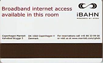 Hotel Keycard Marriott Copenhagen Denmark Back