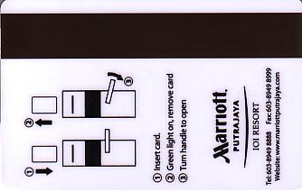 Hotel Keycard Marriott Putrajaya Malaysia Back