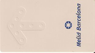 Hotel Keycard Sol Melia Barcelona Spain Front