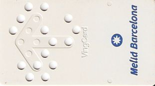 Hotel Keycard Sol Melia Barcelona Spain Front