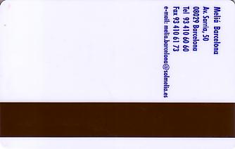 Hotel Keycard Sol Melia Barcelona Spain Back