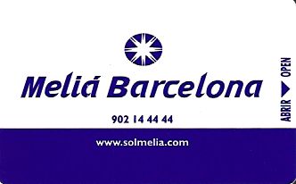 Hotel Keycard Sol Melia Barcelona Spain Front