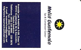 Hotel Keycard Sol Melia  Guatemala Front