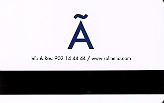 Hotel Keycard Sol Melia Hanoi Vietnam Back