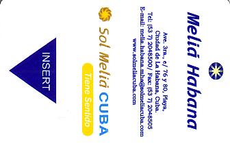 Hotel Keycard Sol Melia Havana Cuba Front