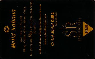 Hotel Keycard Sol Melia Havana Cuba Front