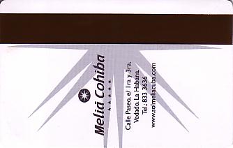 Hotel Keycard Sol Melia Havana Cuba Back