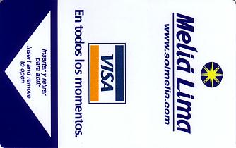 Hotel Keycard Sol Melia Lima Peru Front