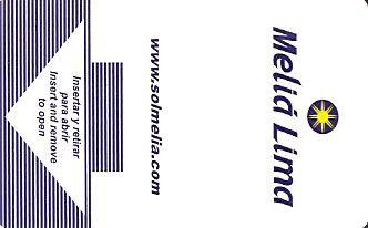 Hotel Keycard Sol Melia Lima Peru Front