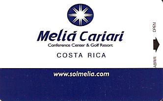 Hotel Keycard Sol Melia San Jose Costa Rica Front