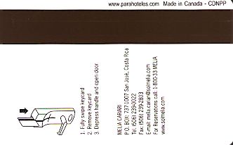 Hotel Keycard Sol Melia San Jose Costa Rica Back