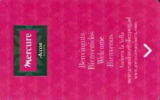 Hotel Keycard Mercure  Andorra Front
