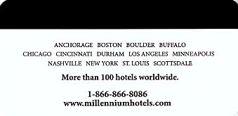 Hotel Keycard Millennium Generic Back