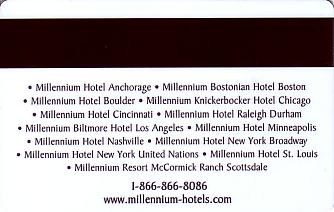 Hotel Keycard Millennium Generic Back