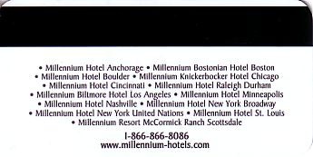 Hotel Keycard Millennium Generic Back