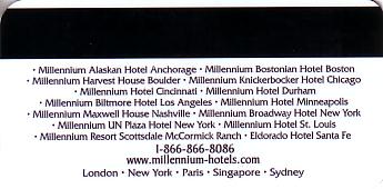 Hotel Keycard Millennium Generic Back