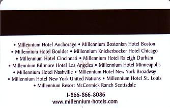 Hotel Keycard Millennium Generic Back