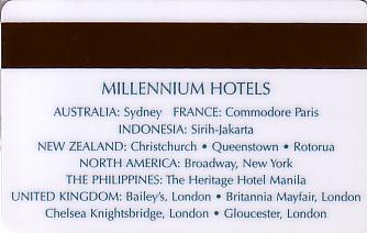 Hotel Keycard Millennium Generic Back