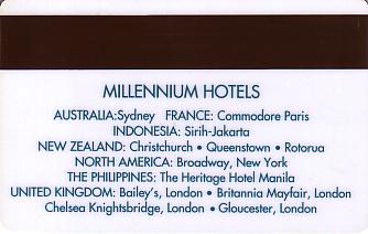 Hotel Keycard Millennium Generic Back