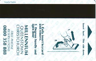 Hotel Keycard Millennium Queenstown New Zealand Back