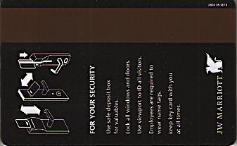 Hotel Keycard Marriott - JW Generic Back