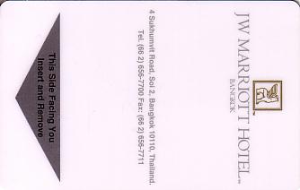 Hotel Keycard Marriott - JW Bangkok Thailand Front
