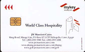 Hotel Keycard Marriott - JW Cairo Egypt Back