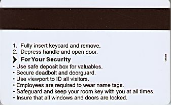 Hotel Keycard Marriott - JW Lima Peru Back